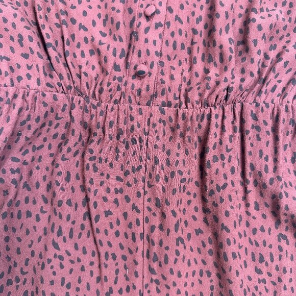 Rails Size XS V-Neck Cropped Jumpsuit Maroon & Black Wide Leg - Picture 8 of 16